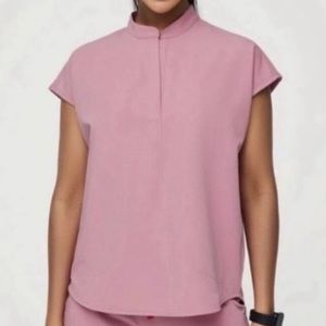 chalk pink rafaela scrub top